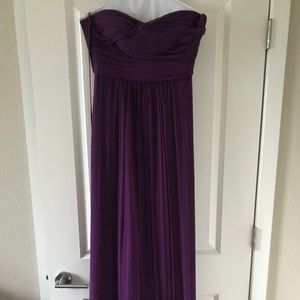 Amsale Bridesmaid Halter Dress Plum